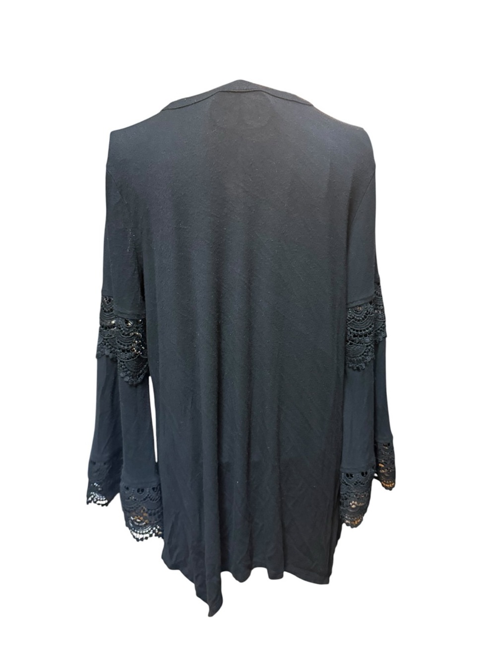 Wrangler Black Lace-Trim Bell Sleeve Tunic Medium - Picture 7 of 9